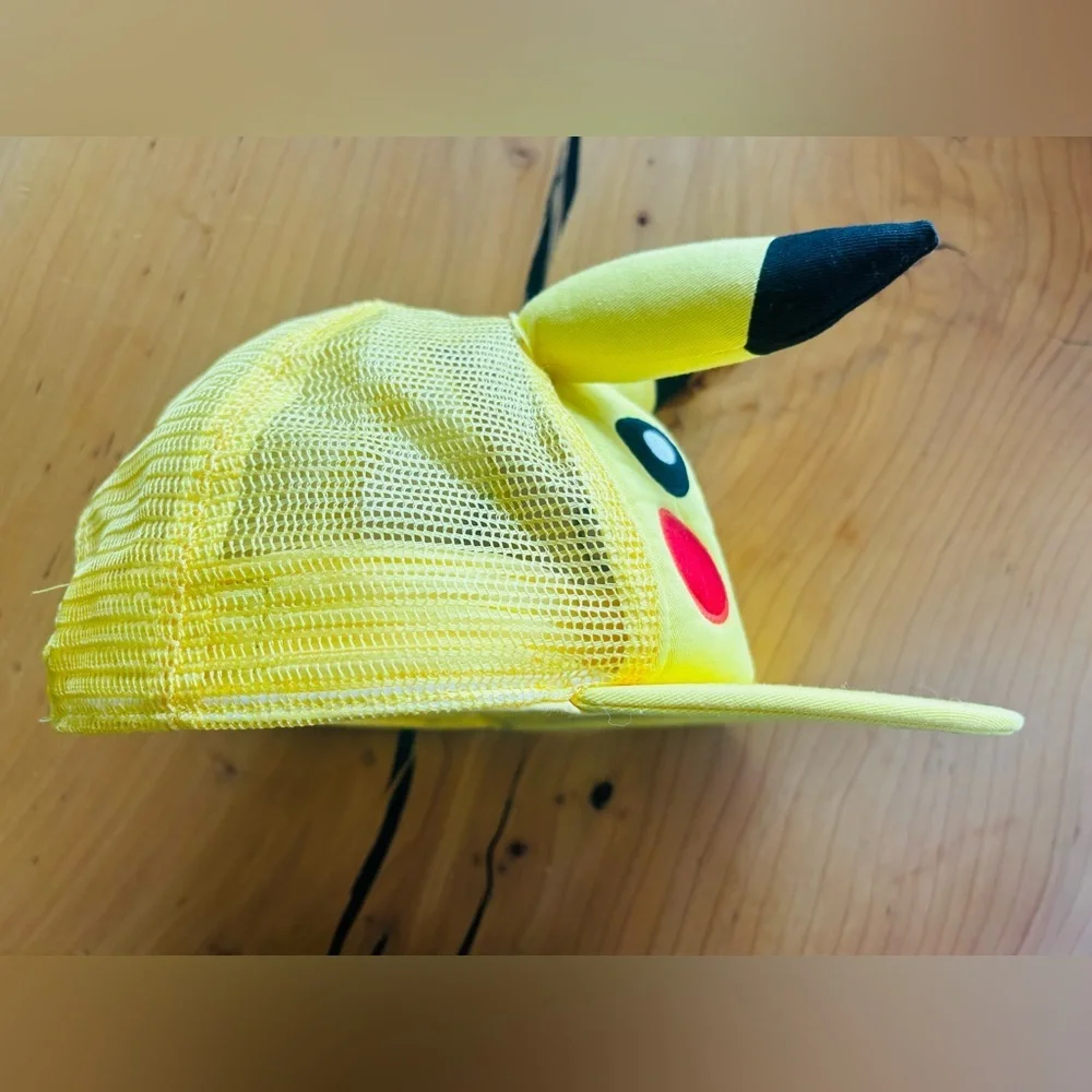 Pokemon Pikachu Hat Mesh Trucker Snapback Yellow 2016 OSFM - Picture 6 of 9
